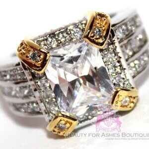 Elegance Ladies Clear Creation Cubic Zirconia Cz Prom Dressy Womens Gala Ring